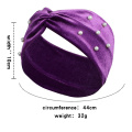 Wholesale New 2021 Women's Fashionable Headband Hair Ornament Party Multi Color Pearl Velvet Baroque Padded